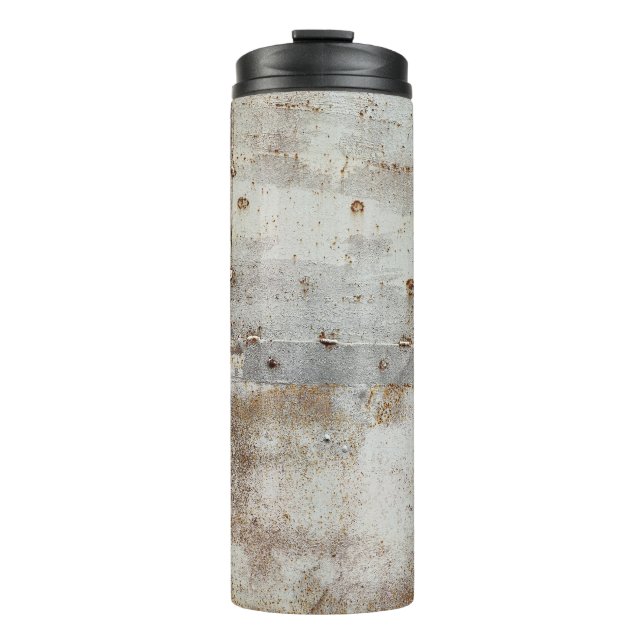 Rusted colourful metal wall, streaks. thermal tumbler (Front)