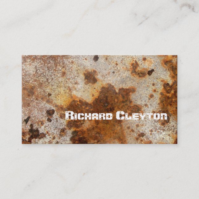 Rusted corroded metal, texture custom business card (Front)