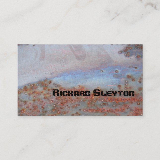 Rusted corroded metal, texture custom business card (Front)
