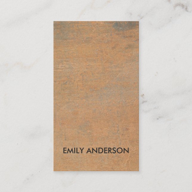 RUSTED CORROSIVE GRUNGE ORANGE METAL TEXTURED BUSINESS CARD (Front)