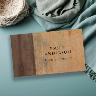 RUSTED CORROSIVE GRUNGE ORANGE METAL TEXTURED BUSINESS CARD