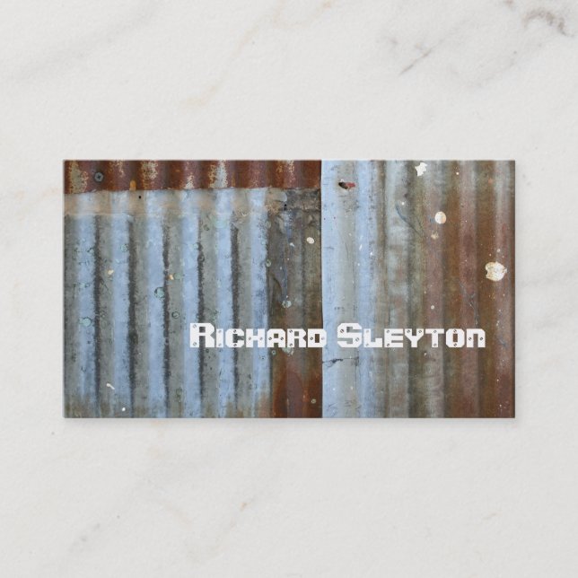Rusted corrugated corroded metal, texture custom business card (Front)