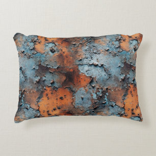 Rusted Flaked Metal Seamless Repeat Pattern Decorative Cushion