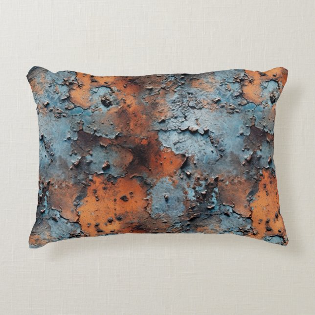Rusted Flaked Metal Seamless Repeat Pattern Decorative Cushion (Front)