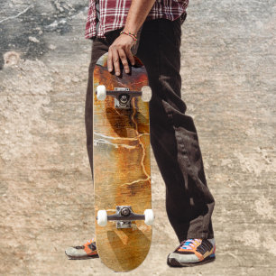 Rusted Grey Concrete Urban Textured Abstact Skateboard