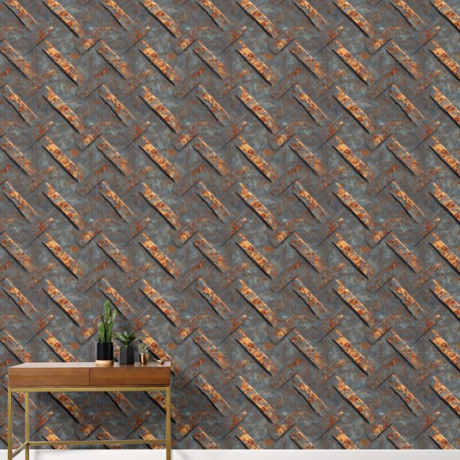 Rusted Grey Metal Wallpaper (Hallway)
