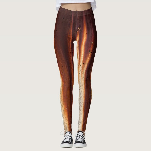 Rusted Grunge Wall: Textured Sagging Leggings (Front)