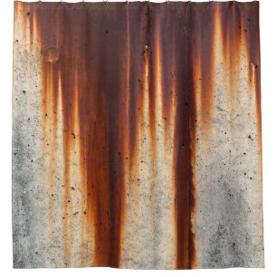 Rusted Grunge Wall: Textured Sagging Shower Curtain