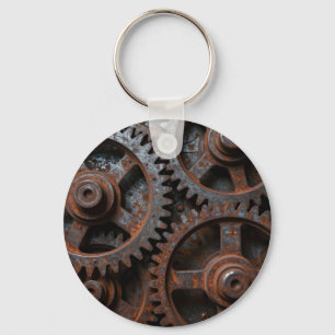 Rusted Industrial Mechanism Key Ring