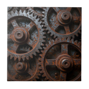 Rusted Industrial Mechanism Tile