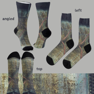 Rusted Industrial Objects in Urban Landscape Socks