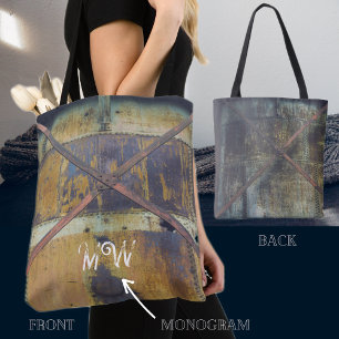 Rusted Industrial Objects in Urban Landscape Tote Bag