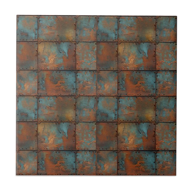 Rusted Iron Metal  Tile (Front)