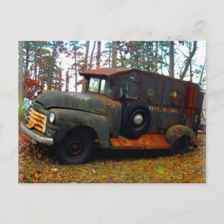 Rusted Junkyard Old Armoured Truck Postcard