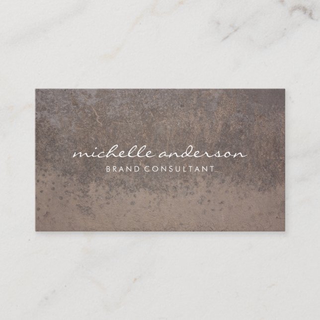 Rusted Metal Background Business Card (Front)