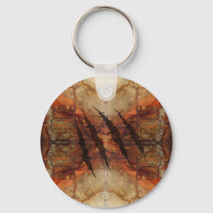 Rusted Metal Claw Rip Pattern Key Ring