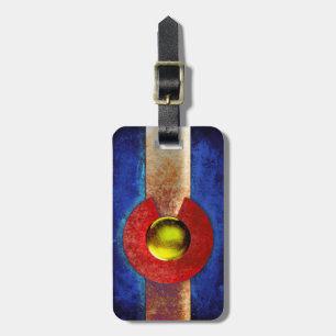 Rusted Metal Colorado Flag Luggage Tag