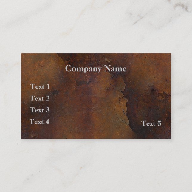 Rusted Metal Look Business Card (Front)