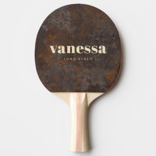 Rusted Metal Sheet Minimal Modern Classic Name Ping Pong Paddle