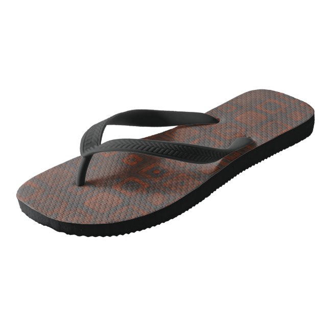 Rusted Metal Squares Flip Flops (Angled)