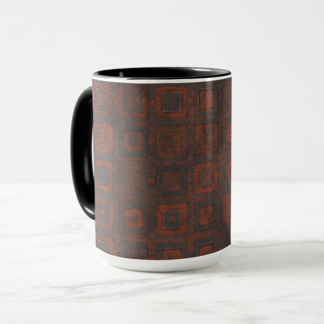 Rusted Metal Squares Mug (Front Left)