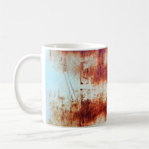 Rusted metal, textured background. coffee mug