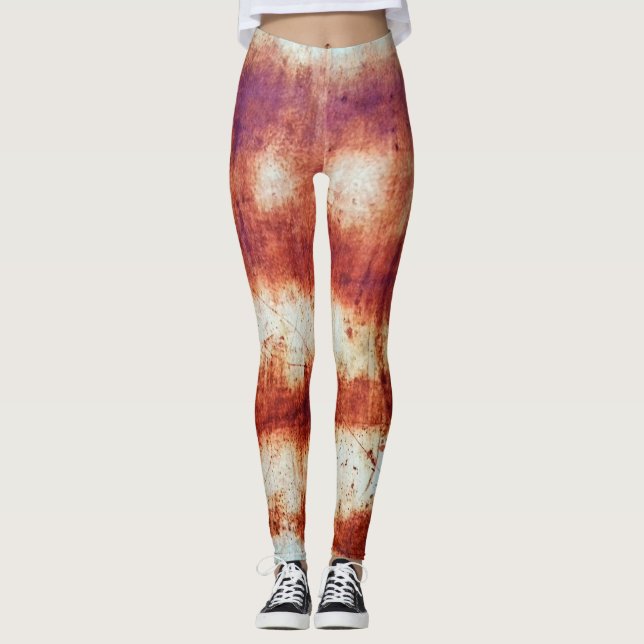 Rusted metal, textured background. leggings (Front)