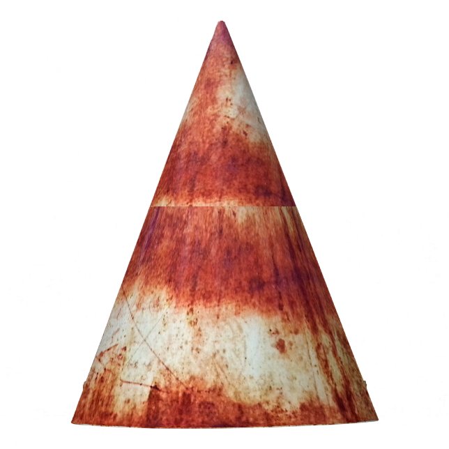 Rusted metal, textured background. party hat (Front)