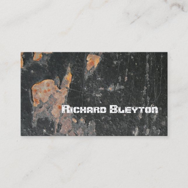 Rusted painted, corroded metal, texture custom business card (Front)