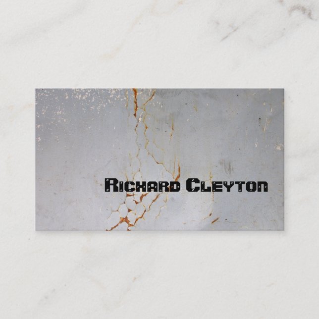 Rusted painted, corroded metal, texture custom business card (Front)