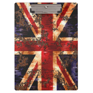 Rusted Patriotic United Kingdom Flag Clipboard