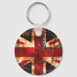 Rusted Patriotic United Kingdom Flag Key Ring