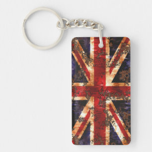 Rusted Patriotic United Kingdom Flag Key Ring