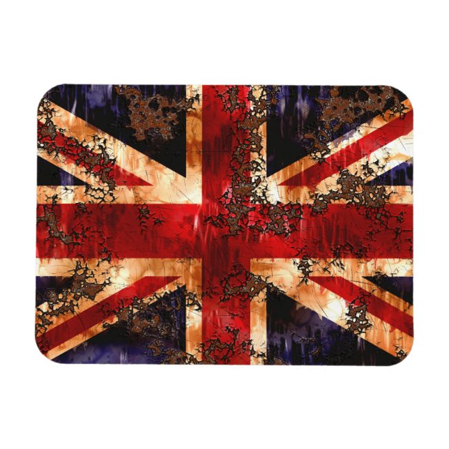 Rusted Patriotic United Kingdom Flag Magnet (Horizontal)