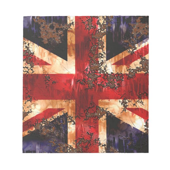 Rusted Patriotic United Kingdom Flag Notepad (Front)
