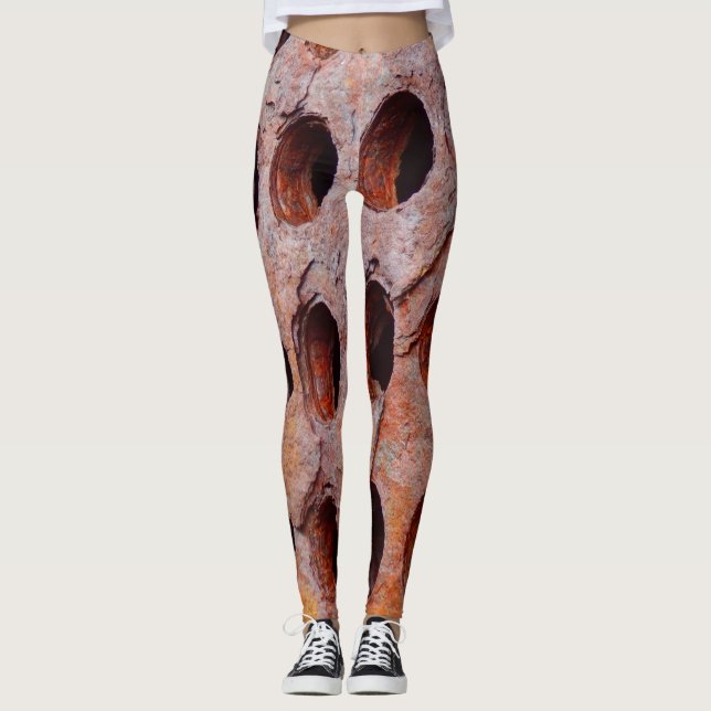 Rusted Perforated Metal Leggings (Front)