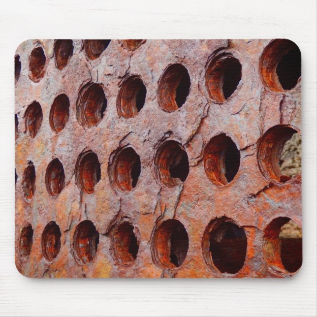 Rusted Perforated Metal Mouse Mat (Front)