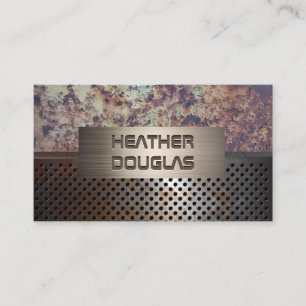 Rusted Perforated Metal Vintage Background Business Card