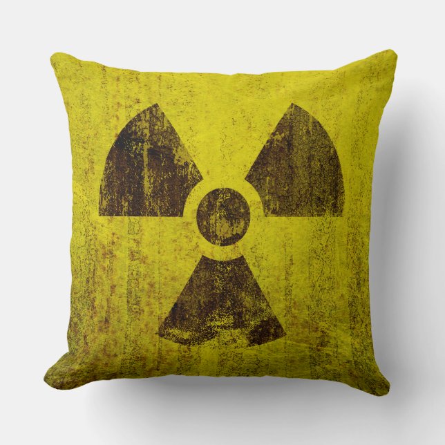 Rusted Radioactive Symbol Cushion (Front)
