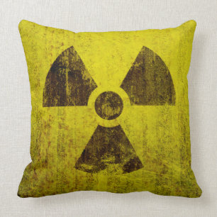 Rusted Radioactive Symbol Cushion