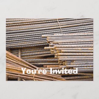 RUSTED REBAR METAL RODS INVITATION