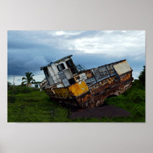 Rusted, Retired Fishing Boat Poster