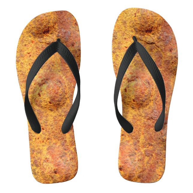 Rusted Riveted Metal Flip Flops (Footbed)