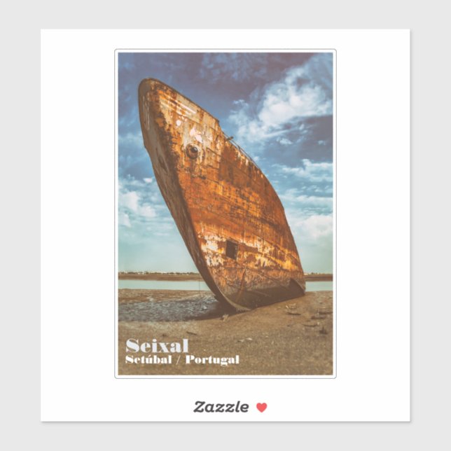 Rusted Shipwreck beached or stranded on a beach (Sheet)