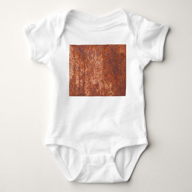 Rusted steel texture, abstract background. baby bodysuit (Front)