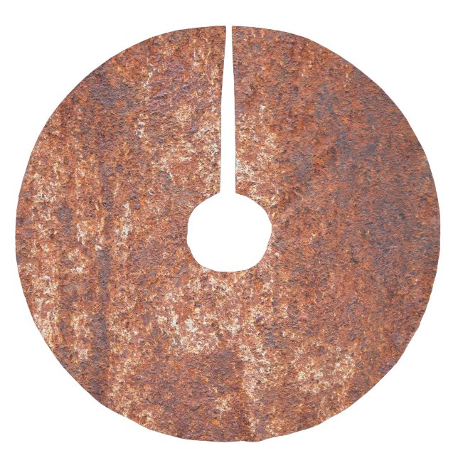 Rusted steel texture, abstract background. brushed polyester tree skirt (Front)