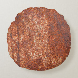Rusted steel texture, abstract background. round cushion