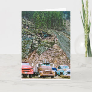 Rusted Trucks Folded Greeting Card