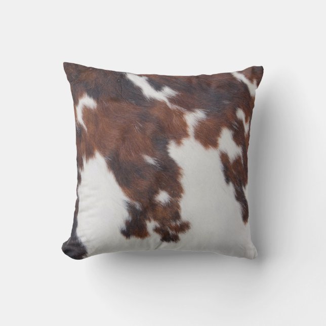Rustic Сowhide Fur Print Cushion (Front)