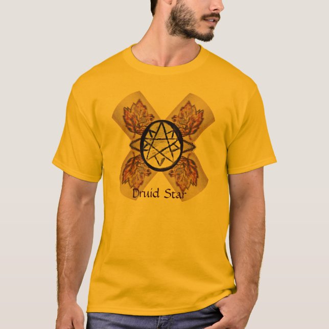 Rustic 10 Point Star Leaf Background T-Shirt (Front)